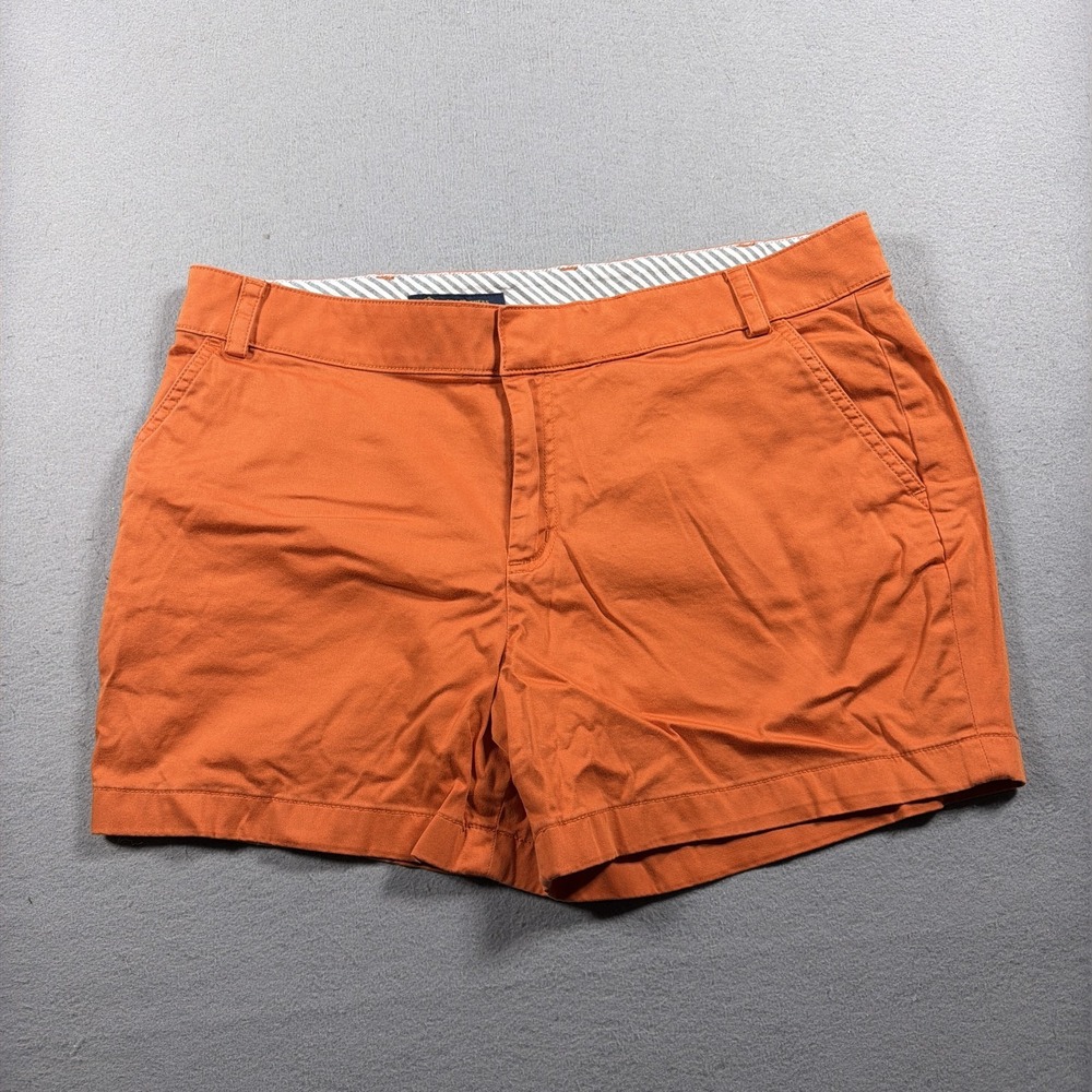 Brooks Brothers Shorts Womens 12 Orange Chino Stretch Casual Summer Vacation